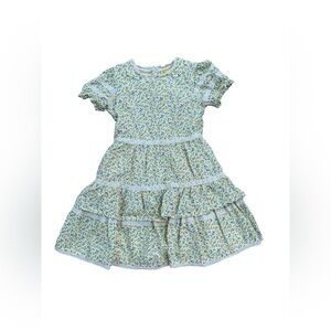Mini Boden Size 4-5 Ditsy Floral Lace Trim Tiered Dress